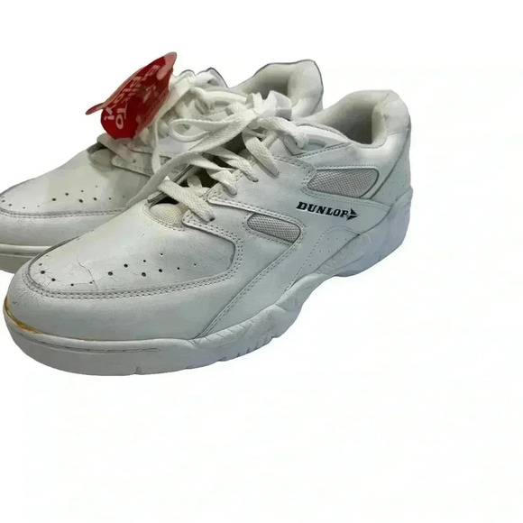 NEW DUNLOP Men’s Leather Low Court Sneakers White Size 12 NEW